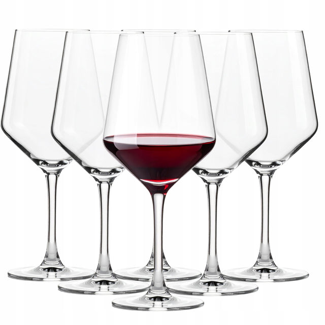 Eleganckie Kieliszki Glasmark do Wina Czerwonego 580ml 6szt Zestaw Prezent szkło bezbarwne, białe wino, można myć w zmywarce