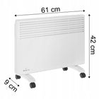 Grzejnik Elektryczny Konwektorowy ścienny Termostat ENERGOOSZCZĘDNY 1500W 610 mm 420 mm grzewcza biały
