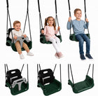 Huśtawka dla dzieci ogrodowa fotel wiszący 3w1 mocna kubełkowa black green huśtawka kubełkowa tworzywo wiek 6 m+