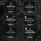Tablica nagrobna nagrobkowa aluminium wzór 40X30 czarny MAT na grób 1-4 zm tabliczka cmentarna, oznaczenie miejsca