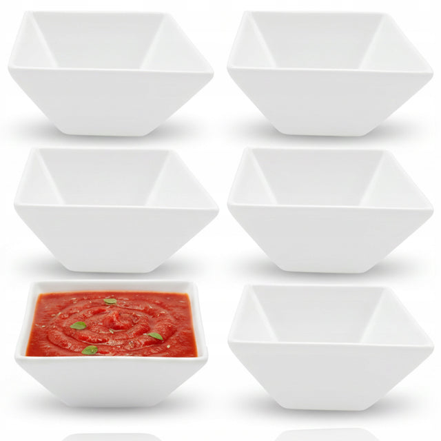 6x miseczka porcelanowa mała na sosy dipy 7,5cm dipówka naczynie do sosów sosjerka biała 100 ml wielorazowa, do podawania dodatków