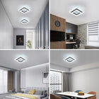 Nowoczesna lampa sufitowa LED, plafon kwadratowy, czarny, 24W, 6500K homkel oprawa do domu i korytarza, zintegrowane