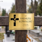 Tabliczka nagrobna na krzyż grób odporna na warunki atmosferyczne 20x13cm oznaczenie cmentarne, tworzywo sztuczne