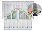 Firanka gotowa do kuchni z gipiurą firany woal na taśmie firana zazdrostka komplet dekoracji okiennej 300x150 cm