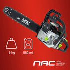 Piła spalinowa pilarka łańcuchowa NAC CST52-45-01AC45CM 18" 49,3CM3 1,9KW do cięcia drewna opałowego, wycinki i prac