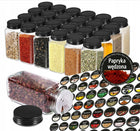 24x szkalne pojemniki na przyprawy słoiczki 144 naklejki lejek słoiki do ziół i produktów sypkich, 120 ml, można myć w