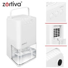 Osuszacz Powietrza Pochłaniacz Wilgoci Cichy Timer LED 1400ml 380ml/24H 36 w biały