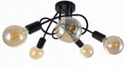 SUFITOWA LAMPA WISZĄCA PLAFON LOFT EDISON 5 x E27 żyrandol industrialny czarny metalowy do salonu jadalni, wysokość 35