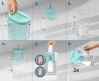 Szklany dzbanek filtrujący Wessper D2 borosilicate 3l miętowy + filtr zielony