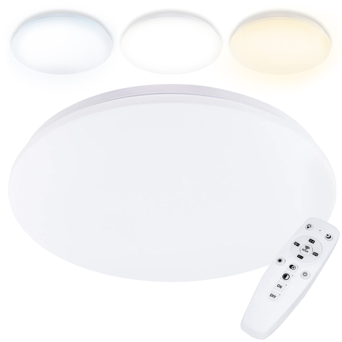 Lampa Sufitowa Plafon LED CCT Biała Ciepła Zimna Neutralna 40cm 72w + Pilot okrągłe oświetlenie do salonu i sypialni
