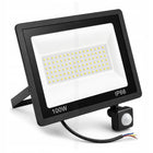Halogen 100W LED Naświetlacz Zewnętrzny Lampa Czujnik Ruchu Zmierzchu Garaż reflektor IP66 11000 lm 4500 K neutralna