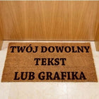 Wycieraczka pod drzwi dowolny napis gruba 40x60CM mata wejściowa kokosowa i gumowa do wnętrz, brązowa, grubość 20 mm