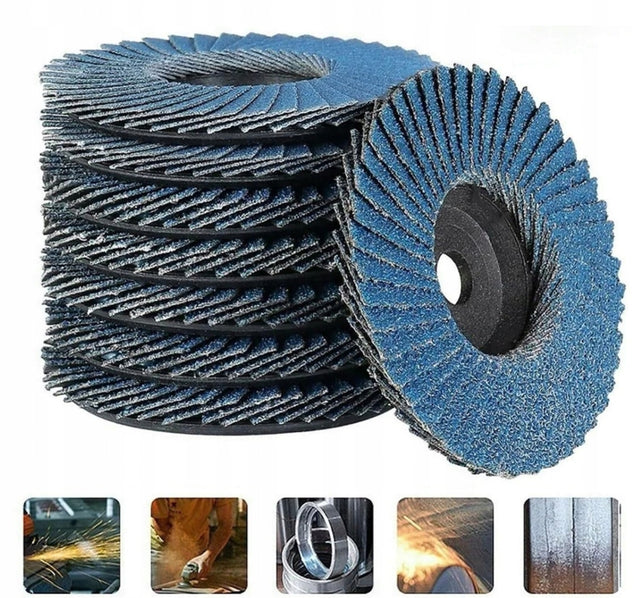 8X tarcza listkowa lamelka 76 MM do szlifowania metalu drewna ścierna aluminium, beton, PCV, inox, P120, otwór 10 mm, polerska