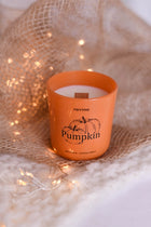 Ravina Świeca dyniowa Pumpkin aromat dyni i przypraw zimowa w szkle świeczka zapachowa z drewnianym knotem do domu