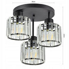 Lampa Sufitowa LX- 1338 Czarna 3x E27 ledlux oprawa wisząca metalowa 3-punktowa do salonu kuchni jadalni