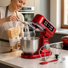Robot planetarny kuchenny bergmann 3500W Mikser z Wagą Podgrzewana Misa 6l nominalna czerwony