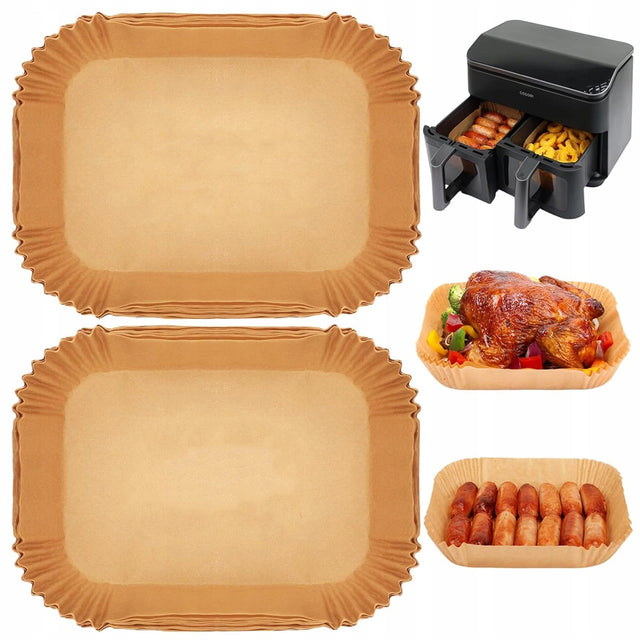 Wkład papierowy do frytkownicy 120szt 21 x 17cm tacki AIR fryer papier do pieczenia 21 cm