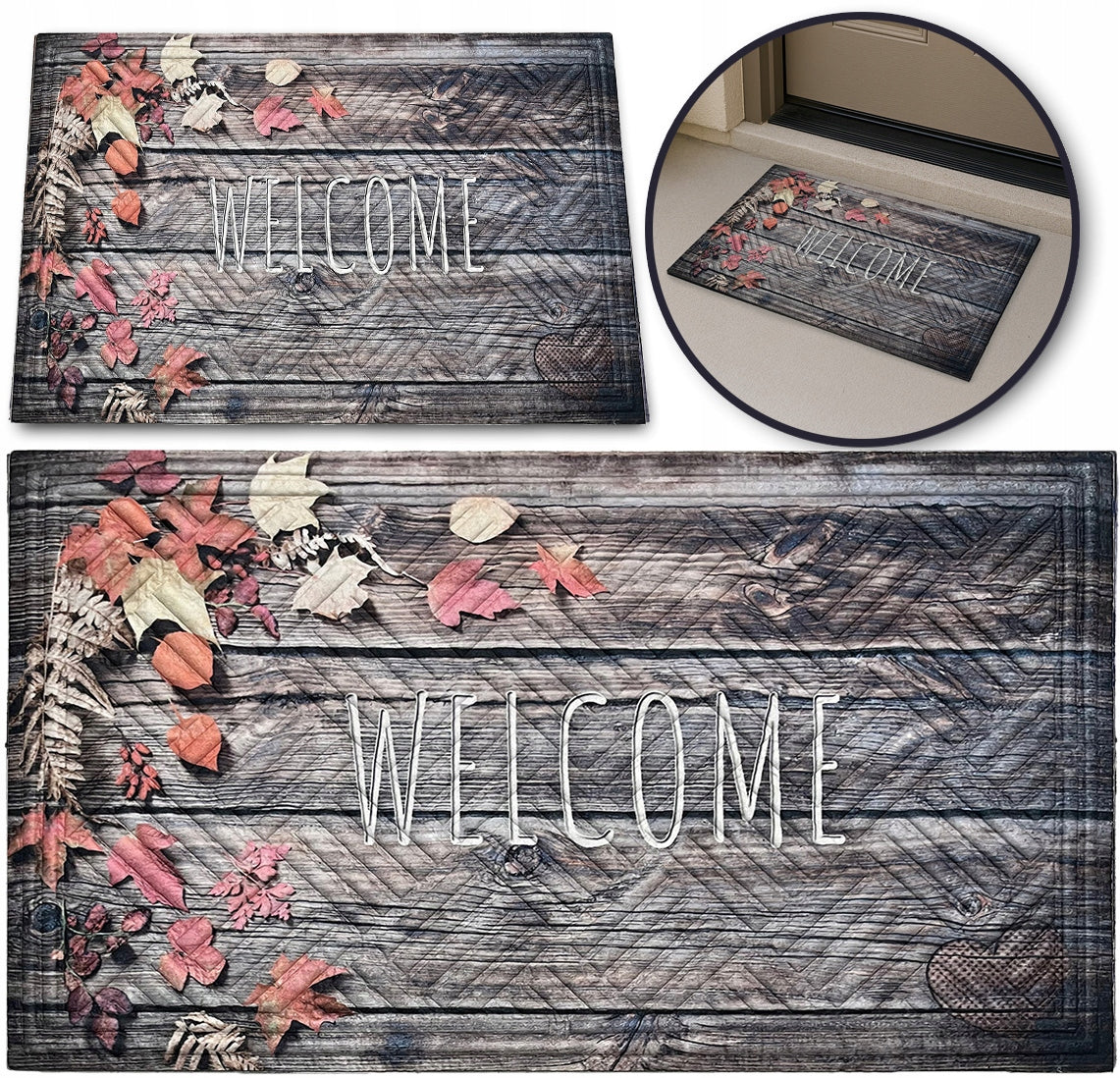 Wycieraczka wejściowa mata zewnętrzna pod drzwi do butów mocna 45x75cm gumowa PVC na błoto i zabrudzenia wielokolorowa