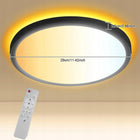 Lampa sufitowa LED plafon panel natynkowy okrągły mocny 24W pilot 29cm duży oprawa do salonu i sypialni, wielobarwne