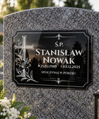 Prostokątna Tabliczka Nagrobna z Krzyżem na Wszystkich Świętych IP44 ozdoba na mogiłę, dekoracja cmentarna, wysokość 20
