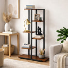 Kwietnik Stojący Metalowy Drewno Loft Stojak Na Kwiaty Rośliny Półki 113cm organizer na doniczki do 6 sztuk