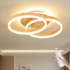 Lampa sufitowa LED Double Circle50CM,ściemniana,36W,z pilotem,Wygląd drewna plafon okrągły do salonu, białe światło