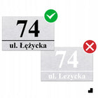 Nierdzewny Numer Na Dom Tabliczka Adresowa z Numerem Domu 32x21 cm Srebrny oznaczenie posesji, szyld na elewację