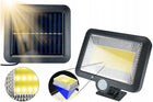 Lampa solarna LED czujnik ruchu zmierzchu osobny panel solarny kabel 5m naświetlacz zewnętrzny IP65 1000 lm 10 w 4500 K