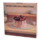 Patera obrotowa szklana do tortu ciasta talerz 30 cm podstawa cukiernicza, serwowanie deserów i wypieków