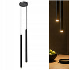 Lampa wisząca sufitowa Laser Sopel Tuba 853-EZ2 Czarna G9 2-Punktowa LED żyrandol metalowy do salonu, jadalni lub kuchni