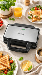 Opiekacz do kanapek toster grill sandwich powłoka nieprzywierająca MOC 1500 nominalna srebrny