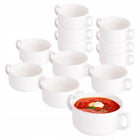 Zestaw 12 szt bulionówki flaczarka do zupy porcelanowe Altom Regular 280 ml miseczki na rosół i krem, beżowe, do