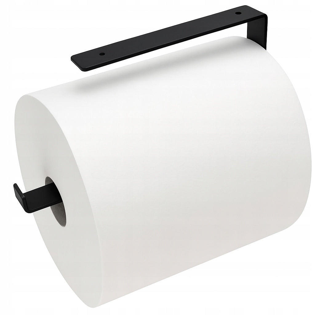 Uchwyt MAXI XXL Rolka Wieszak na Duży Ręcznik Papierowy Czyściwo Hard Moc czarny metal