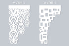 Ażur narożny dekor pionowy firana panel ozdoba ekran okienny, osłona szyby, na tunel, poliester, 60x100 cm
