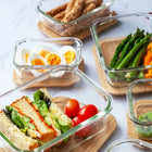 9X szklane pojemniki na żywność 9szt Pojemnik Lunchbox do lodówki mikrofali do mrożenia, mycia w zmywarce, na ciasto
