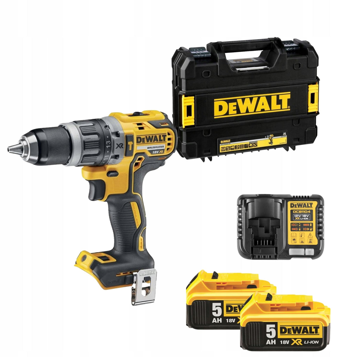 Wkrętarka akumulatorowa DeWalt DCD796P2-QW 18V 2 szt. aku. 5Ah 27-70Nm narzędzie bezprzewodowe do wiercenia i montażu