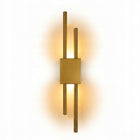 LAMPA ŚCIENNA ZŁOTA KINKIET LED NOWOCZESNY DO SALONU KORYTARZA 10W 3000K oprawa metalowa 2-punktowa 40 cm głębokość 7 cm