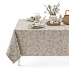 Obrus plamoodporny na stół do kuchni i salonu 140x220cm efekt lnu-dmuchawce serweta bawełniano-poliestrowa, nakrycie