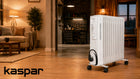 GRZEJNIK ELEKTRYCZNY OLEJOWY 13 ŻEBEREK 2500WATT TERMOSTAT BEZGŁOŚNY OLEJAK 535 mm 550 mm grzewcza biały