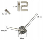 Duży zegar naklejany na ścianę 3D DIY prezent analogowy, cyfry arabskie, srebrny, tworzywo sztuczne, średnica 130 cm