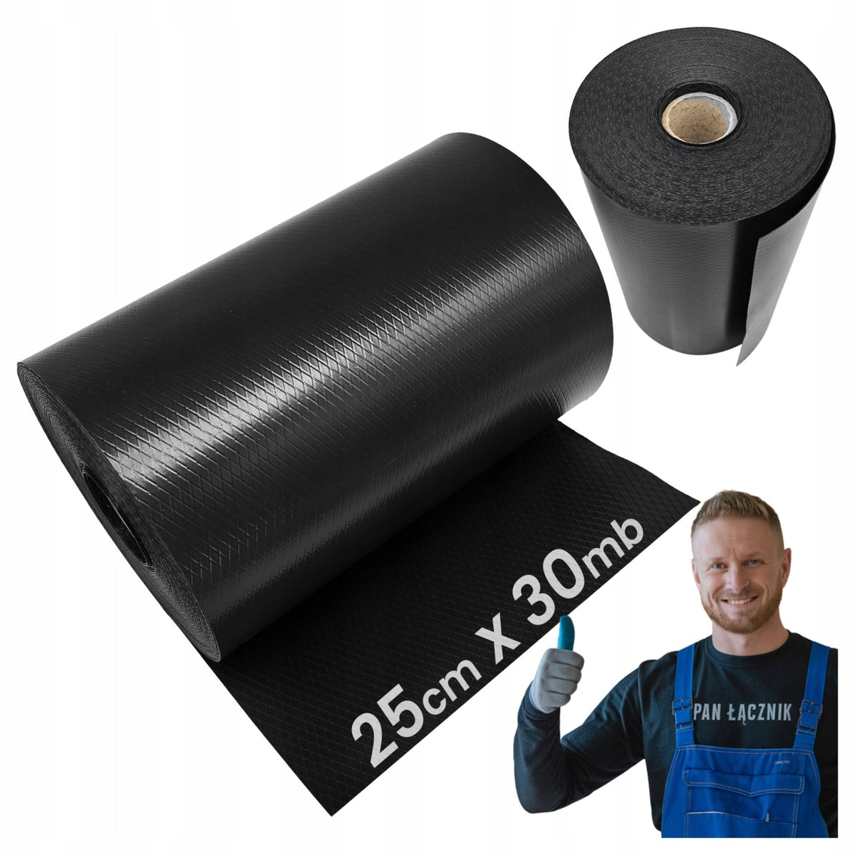 Folia Fundamentowa Eurovent Mauer hdpe Izolacja Pozioma 1mm 0,25m x 30m przeciwwilgociowa pas izolacyjny pod mury