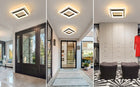Lampa Sufitowa Plafon LED Kwadratowy Czarny Nowoczesny 24W 3000K 2350lm do pokoju, ciepła barwa światła, zintegrowane