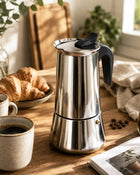 Kawiarka do parzenia kawy stalowa zaparzacz 450 ml czajnik dzbanek kamille na indukcję, moka, espresso, 9 filiżanek