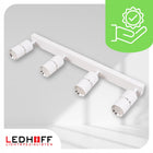 Lampa sufitowa LED szyna SPOT oprawa halogenowa 4x GU10 TUBA BIAŁA srebrna aluminiowa listwa punktowa do wnętrz