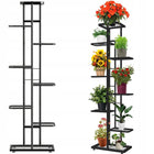 Kwietnik metalowy 8-POZIOMWY piętrowy stojak na doniczki rośliny kwiaty 8P czarny regał wielopoziomowy 141 cm