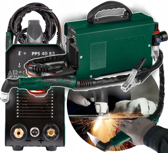 Parkside Przecinarka Plazmowa PPS 40 B3 + akcesoria urządzenie do cięcia metalu, stali i blachy do 12 mm, zasilanie 230 V