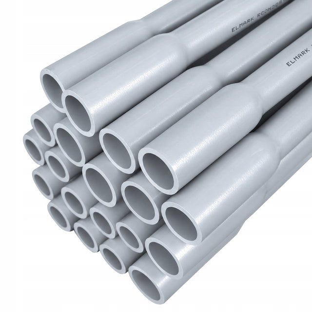 Rura odgromowa 20mm 40m ochronna kielichowa gr. 4mm PVC 1250N jasnoszara osłona kabla, instalacja piorunochronna, przewód uziemiający
