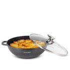 Garnek 4,0 L marmurowy Patelnia Wok brytfanna pokrywa indukcja GAZ kamille aluminiowy 28 cm do piekarnika zmywarki