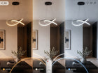 Lampa Sufitowa LED 29W Nowoczesna Wisząca Regulowana Wysokość Kuchnia 25 CM plafon czarny, nieregularny kształt