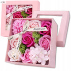 Sztuczne Róże Mydlane Zapachowe Kwiaty Flower Box Różowe 9szt Na Prezent mydełka dekoracyjne, ozdoba wnętrz, upominek